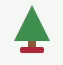 Simple drawing of a Christmas tree with a green triangle and red base.